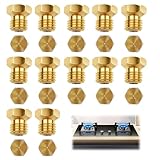 NYVOR 12 Pièces Gicleur Gaz Butane, Gicleur Gaz Bouteille Cuivre, Multi Diamètres 0.5mm/0.7mm/0.8mm/0.9mm/0.95mm/1.1mm, Injecteur Gaz Butane Convient Cuisinière à Gaz Utilisation