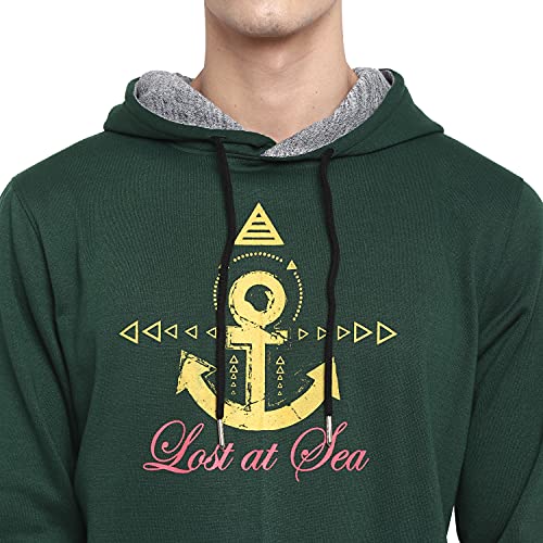 Image of Deniklo Mens Polyester Hooded Neck Sweatshirt