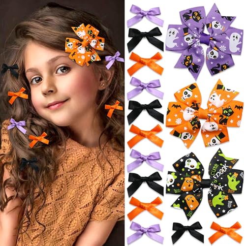 STGDAK Easter Hair Bows Ghost Pumpkin Bat Bow Clips Black Orange Purple Girls Bows Barrette Ribbon Bow Hairpin Cute Hair Accessories For Teens Toddler Girls Gift Women Party Costume Decor
