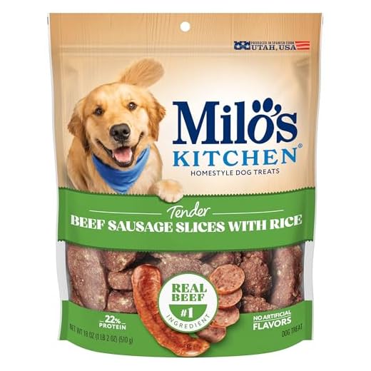 Milo's Kitchen Beef Sausage Slices With Rice Dog Treats, 18 Ounce