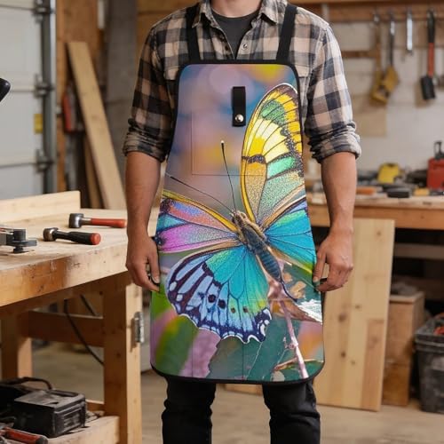 Delantal colorido con mariposas y ajuste rápido miniatura 5