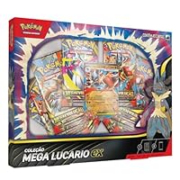 Pokémon TCG, Box Mega Lucario EX, Carta Promocional Laminada Colecionável com Pacotes de Booster