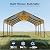 HOMSHADE 20x20FT Metal Carport with Removable Sidewalls & Windows, Heavy-Duty Enclosed Car Port Canopy with Galvanized Frame and Roof, Outdoor Garage Shelter for 2 Cars, Truck, Boat, Tractor, Tools