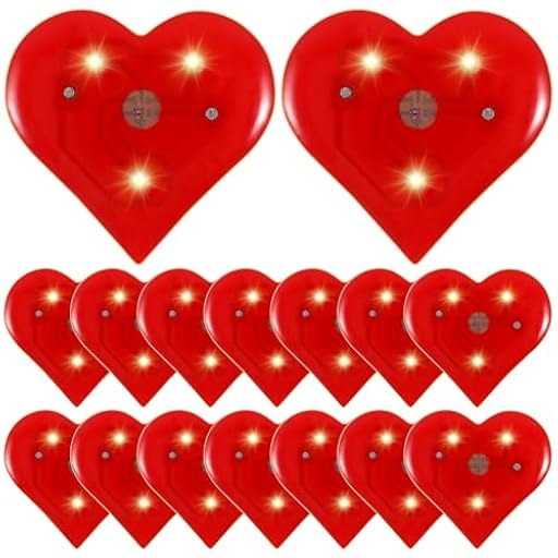 Amosfun 20 Piezas De Broches En Forma De CorazóN Rojo Luminosa Para San ValentíN - Insignias Intermitentes Y Decorativas Para Ropa Y Accesorios, Perfecto Para Fiestas Y Celebraciones | Ya disponible en tu tienda friki favorita! En mundofriki.es!