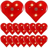 Amosfun 20 Piezas De Broches En Forma De CorazóN Rojo Luminosa