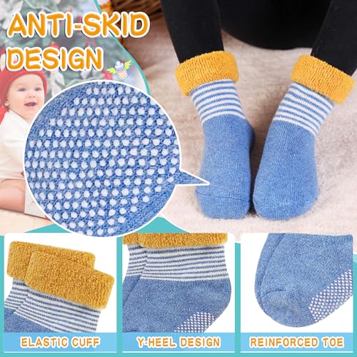 Eyean Baby Wool Grip Sock Soft Winter Warm Thick Non Slip Toddler Boy Girls Crew Socks For Children 6 Pairs4