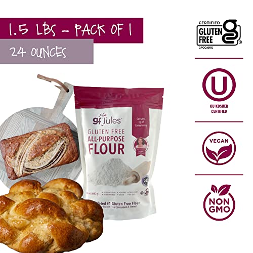 Gfjules Certified Gluten Free All Purpose Flour And Bread Mix | Non-Gmo, Vegan & Kosher | Cup For Cup Baking Alternative To Regular Flour | Voted #1 By Gluten Free & Celiac Consumers #TOP3