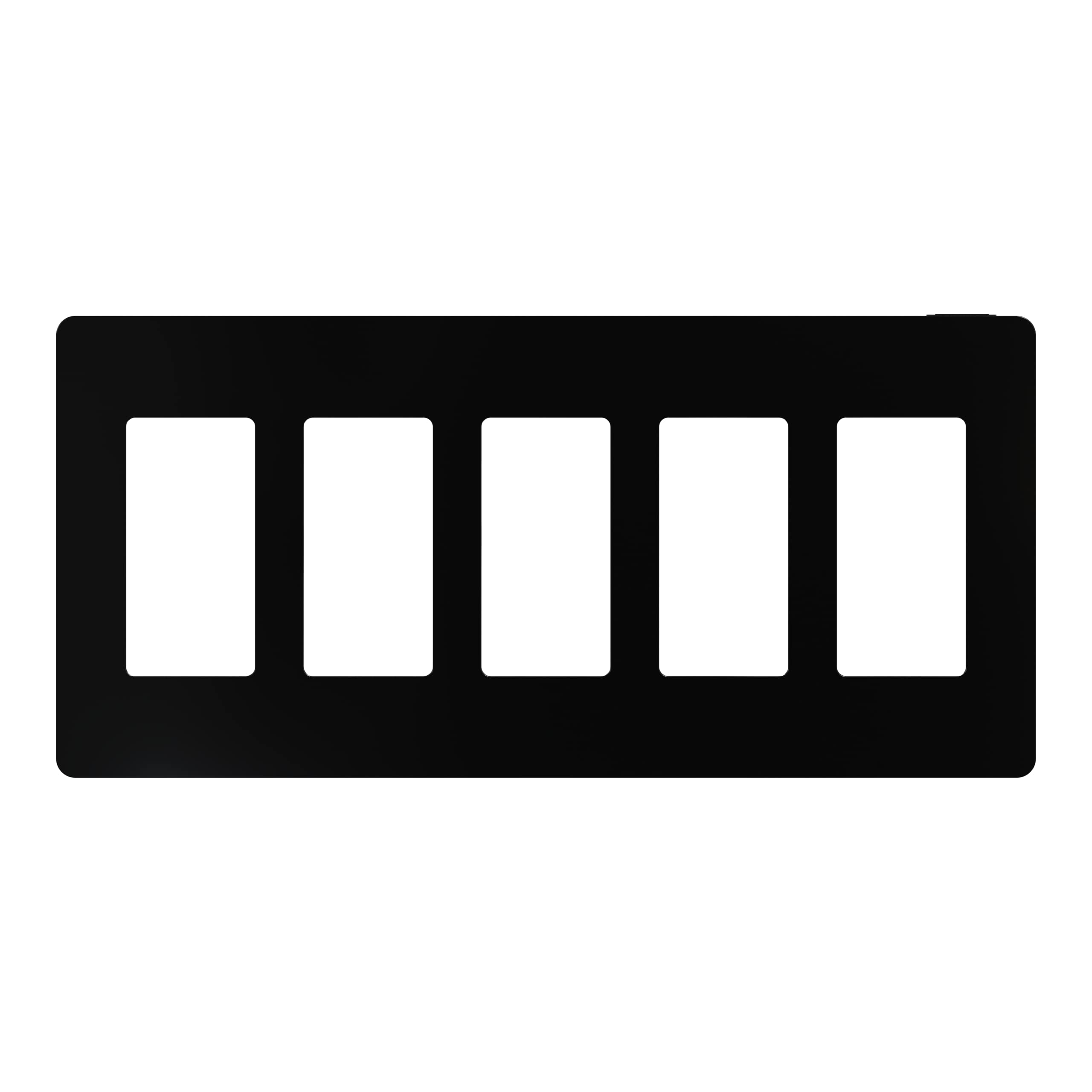 Schneider ElectricSquare D X Series Standard Size Screwless Wall Plate for Outlet and Light Switch, 5 Gang, Matte Black