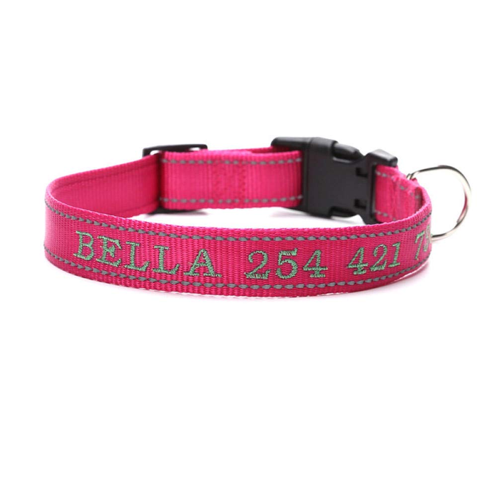 LYVQZPWLRHund mit Werkzeug, Haustierleinen Personalisiertes Hundehalsband Nylon Reflektierendes Halsband Stickerei Name Telefonnummer Individuelle Halsbänder Graviert(Purple,Small)