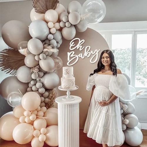 Image of Oh Baby Sign for Baby Shower Backdrop - Felt Oh Baby Sign Party Banner Boy Girl Baby Shower Decorations Gender Reveal 1st Birthday Party Photography Background - White