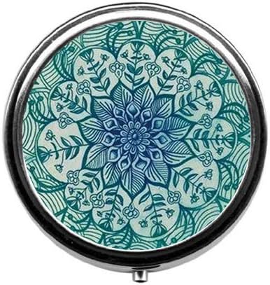 BeeGogo - Natural Eco Personalized Design New Silver Round Pill Box Decorative Metal Medicine Vitamin Organizer Unique Gift