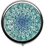 BeeGogo - Natural Eco Personalized Design New Silver Round Pill Box Decorative Metal Medicine Vitamin Organizer Unique Gift