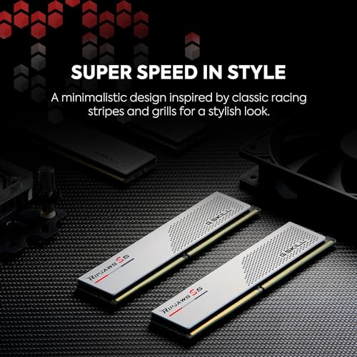 Image of G.SKILL Ripjaws S5 Series DDR5 RAM (Intel XMP 3.0) 32GB (2x16GB) 6000MT /s CL30-40-40-96 1.35V Desktop Computer Memory U-DIMM - Matte White (F5-6000J3040F16GA2-RS5W)