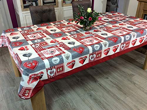 Nappe patchwork rectangulaire 148x300 cm en coton pour grande table
