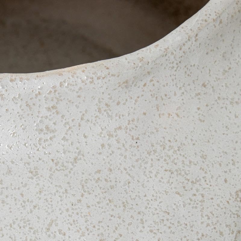 Vase de table rond céramique blanc DRW pour bouquet de fleurs