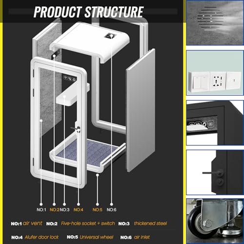 Pod da ufficio acustico portatile con pannelli insonorizzati per riunioni private e spazi di lavoro mirati