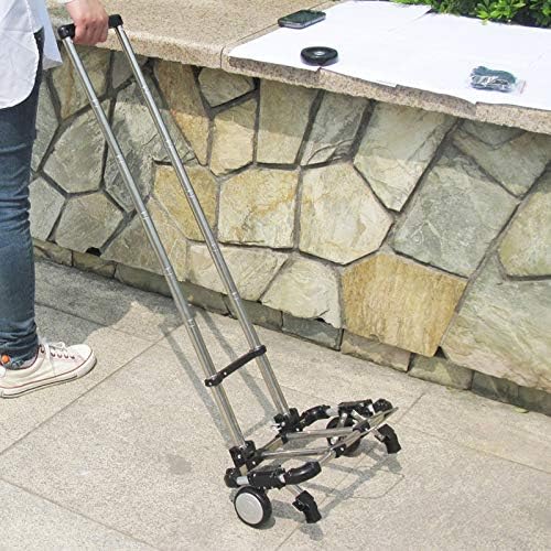Full Folding Stainless Steel Luggage Car Bearing Capacity 60kg Luggage Easy to Carry Trolley Suitcase Schoolbags Shopping Carts