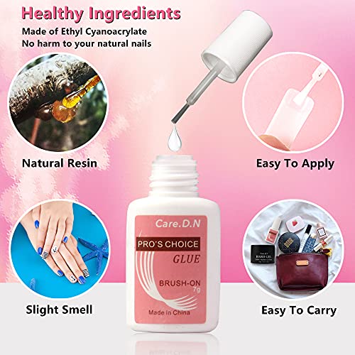 Care.d.n Glue On Nails, Brush On Nail Glue, Nail Glue For Acrylic Nails, Acrylic Nail Glue, Nail Glue For Acrylic Nails Long Lasting, Acrylic Glue With Brush 7G(5Pack). #TOP2