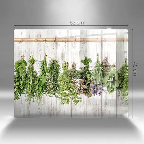 Planche à découper verre haut de gamme Wallfluent herbes séchées