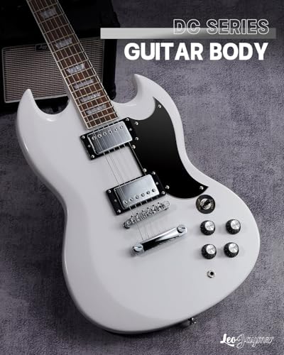 leo jaymz 39 inch solid body electric guitar - poplar wood bodymaple neck and laurel wood fretboard white