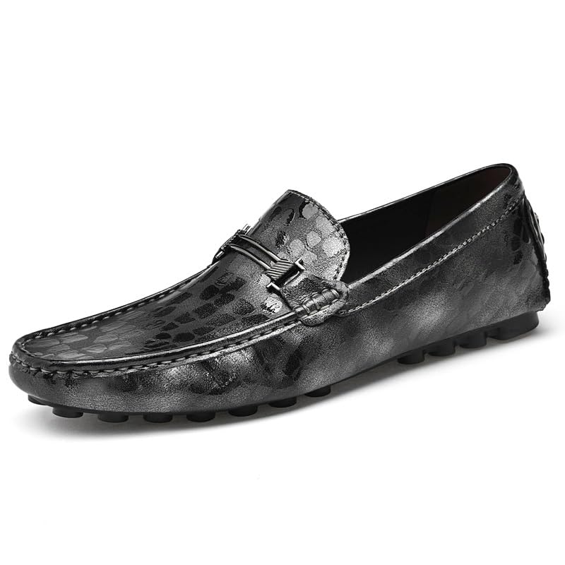 Men's Loafers Height Increasing Elevator 2.3in Vegan Leather Driving Loafers Lightweight Flat Heel Anti-Slip Prom Fashion Slip On