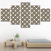 SIGNWIN 5 Panel Canvas Wall Art Modern Art Contemporary Digital Art Dramatic Geometric Multicolor Patterns for Home Decorations Ready to Hang - 60