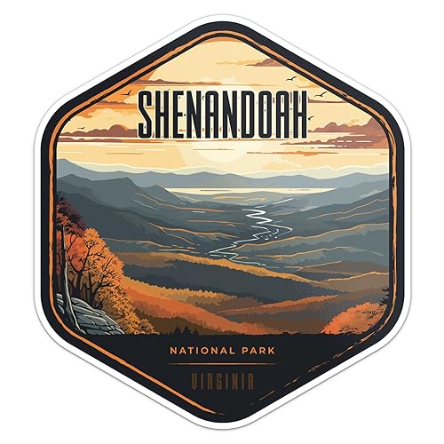 Shenandoah National Park Sticker - Waterproof Vinyl Decal for Car Bumper, Laptop, Water Bottle, Wall, and Window, Size - 3'' Longer Side