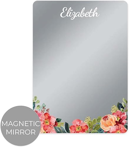 Miniatura 2 de Gotcha Covered Notebooks Espejo floral brillante personalizado, 5 x 7 pulgadas, accesorio personalizado para casillero escolar, decoración de flores