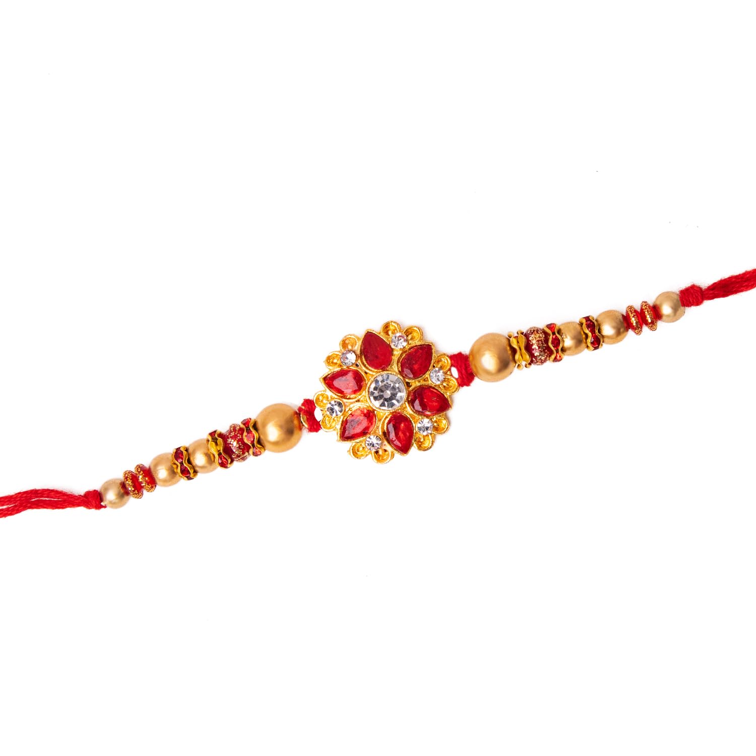 Kaameri Bazaar Boys Raksha Bandhan Gold Plated Floral with Pearl Rakhi for Brother with Roli Chaal Pack - Set of 1 (B0CZXC4FTK) Amazon Price History, Amazon Price Tracker