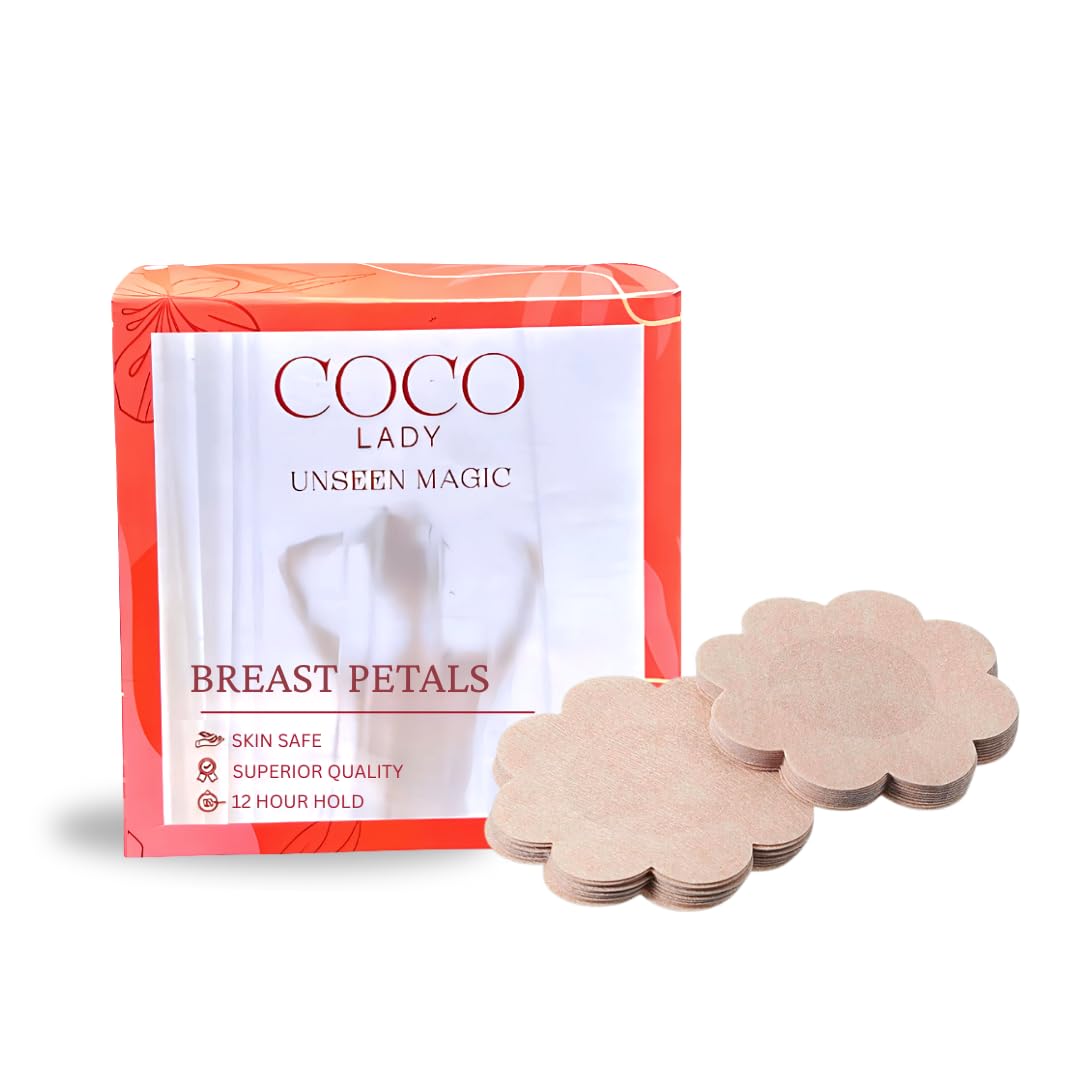 Premium Disposable Cotton Nipple Covers for Women | Premium, Ultra Thin, Invisible Breast Petals | Skin-Friendly | Ideal for Backless & Strapless Outfits | Nude, 10 Pcs-image-28