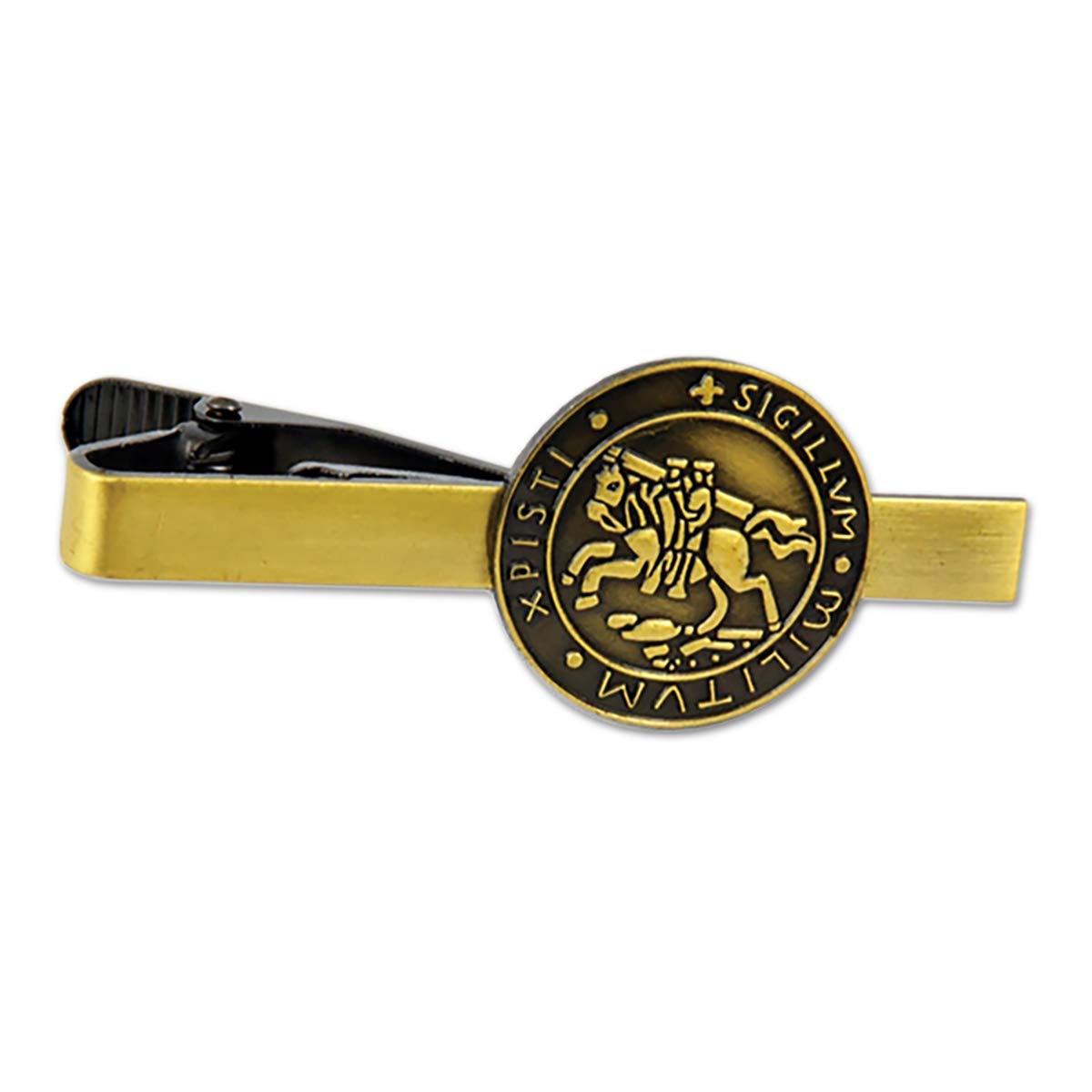 The Masonic ExchangeKnights Templar Seal Crusaders Solomon's Temple Tie Clip - [Antique Brass][2 1/4'' Wide]
