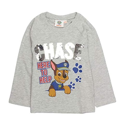 Paw Patrol långärmad tröja chase med vändbara paljetter grå