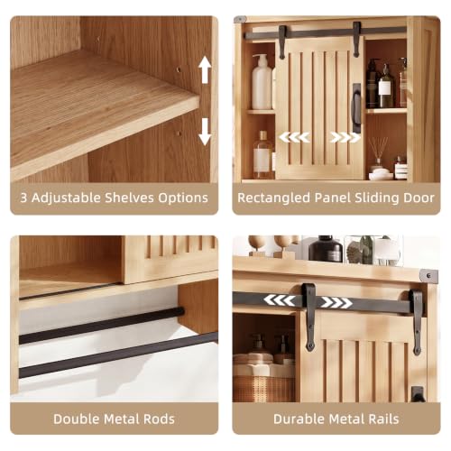 23.7 W Bathroom Wall Cabinet with Sliding Door - image 5