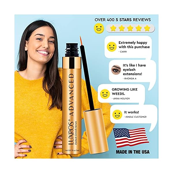 Eyelash Growth Serum: Get Thick, Strong Lashes in Just 3-4 Weeks with Our Plant-Based Eyelash Growth Serum - No Parabens - Made in USA (5 ML)