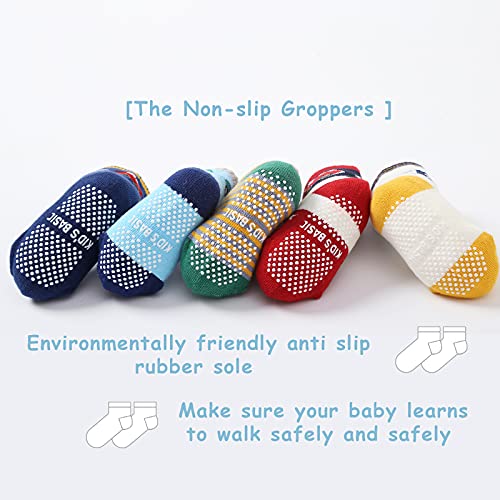 Hlpha Baby Non Slip Socks For Toddler Boys Girls,12 Pairs Of Kids Cotton Socks For 0-5 Years (Cartoon Car，0-12Months) #TOP2