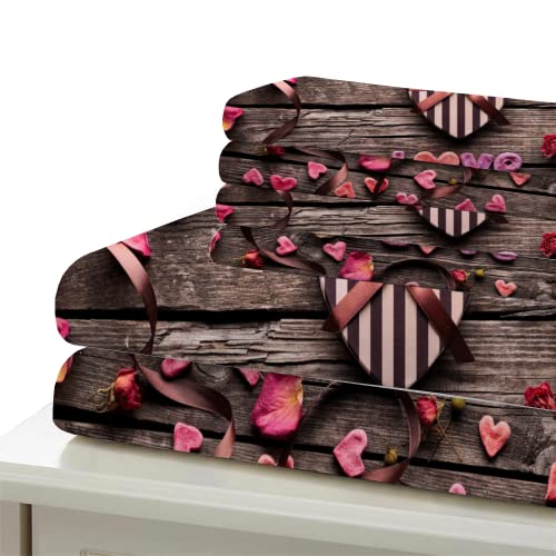 Duvet Cover Set, Love California King Bedding Duvet Covers, Retro Art Kids' Comforter Sets 3 Pieces, Quilt Set With Zippers Closure And 2 Pillowshams #TOP3