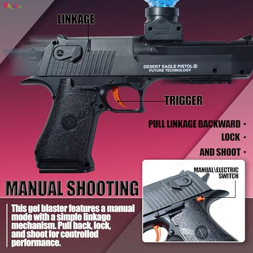 Image of VikriDA Electric Automatic Ball Blaster Toy Gun with Small Balls | Toy Gun with Rapid Fire Mode for Adults - Desert Eagle
