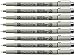 Sakura Pigma Micron drawing pens 02 Black ink, Line Width 0.3mm - 8 pack of Micron 02 black
