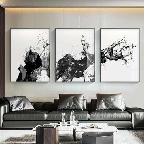 Peinture abstraite à éclaboussures d'encre pour un salon moderne et une chambre apaisante