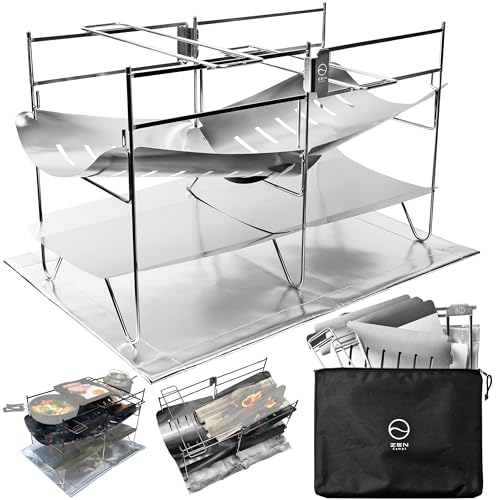 ZEN Camps NT Fire Stand, Compact, Foldable, Camping, Solo Camp, Bonfire, Stainless Steel, Storage Bag Included