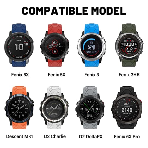 Correa compatible Garmin Fenix 7X 26mm silicona miniatura 5