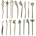 Produktbild Friusate 16 Stück Vintage Haarstäbchen Frauen Antik Bronze Haarstäbchen Dekorative Haarnadel für Haar DIY Zubehör