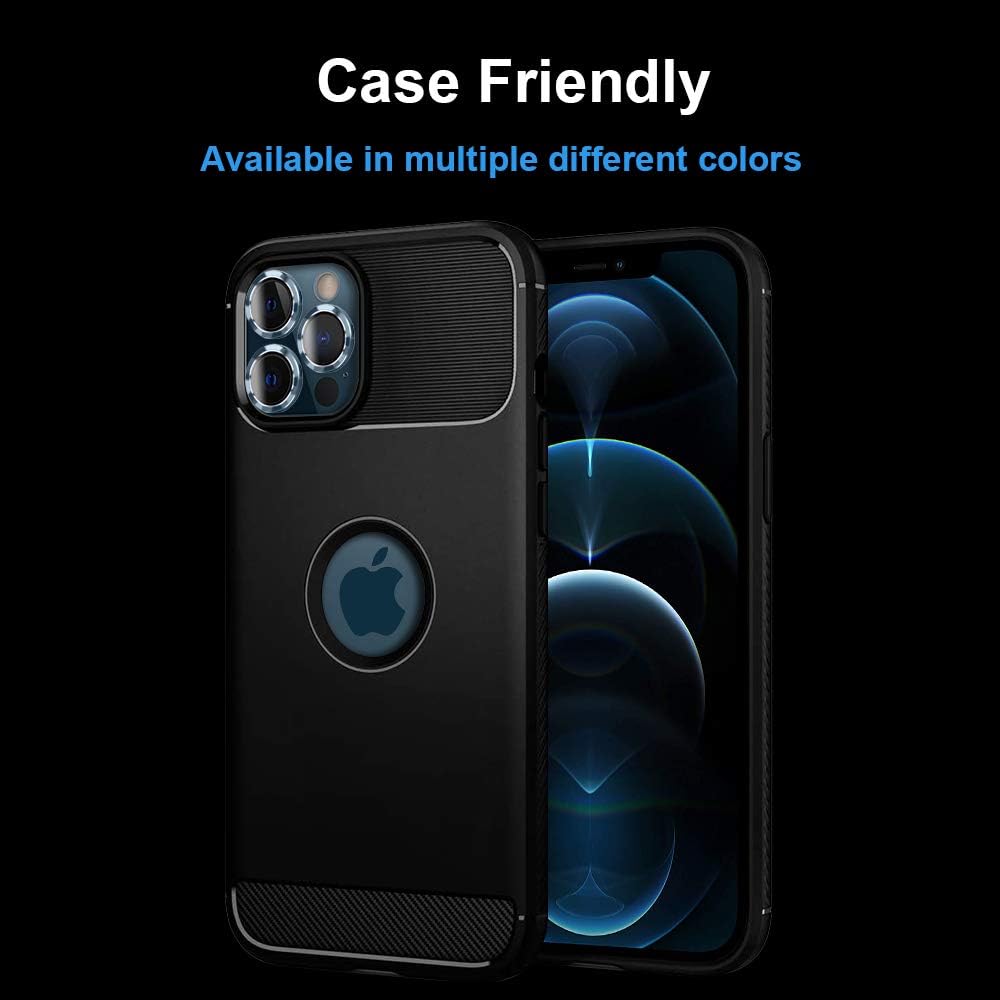 HATOSHI 6 Pack Camera Lens Protector Compatible with iPhone 12 Pro Max, HD Clear Premium 9H Tempered Glass Metal Aluminum Alloy Camera Screen Ring Circle Cover Film - Pacific Blue