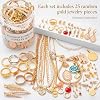 Mystery Jewelry Jar, 25-Piece Mystery Jewelry Box Set, Assorted Alloy Earrings Necklaces Rings & Hair Clips, Gold for