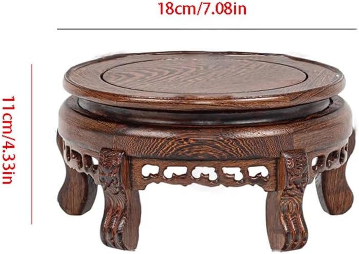 Bonsai Pedestal Vase Pedestal Stands Round Solid Wood Large Vase Bonsai Flower Pot Crafts Ornaments Fish Tank Wine Jar Base Bracket Planter Stand Plant Holder