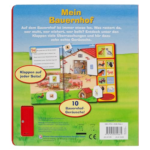 Mein Bauernhof - Klappen-Geräusche-Buch mit 10 Sounds - Klappenbuch mit Soundeffekten