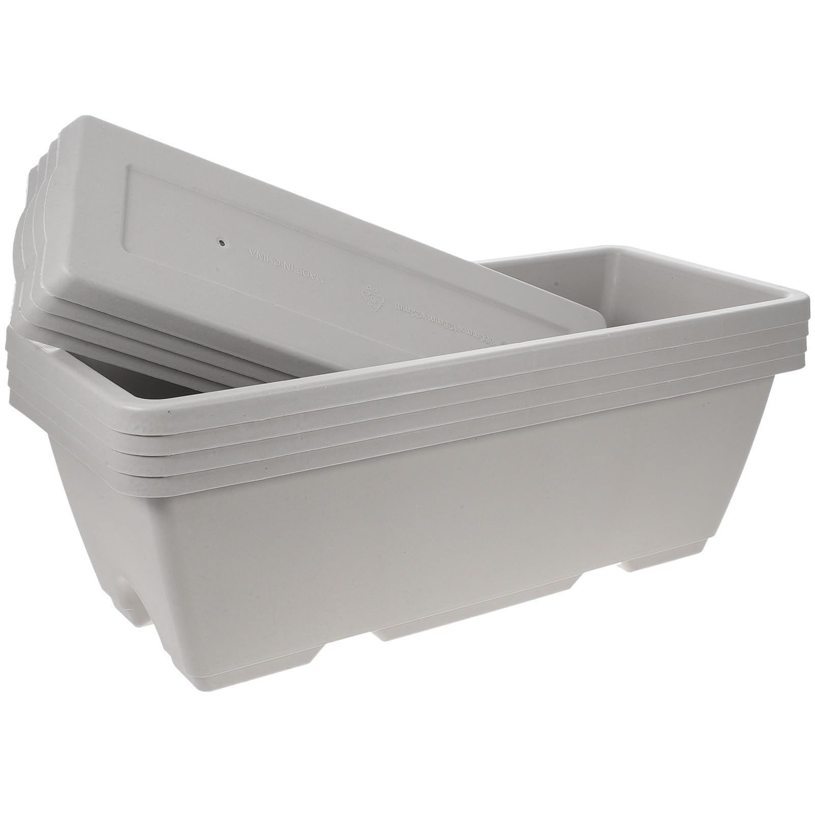 Pots de fleurs rectangulaires en résine pour balcon potager et plantes vertes, lot de 4