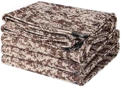 Brown Camouflage Canvas Tarpaulin Sheet 1.2m x 1.5m Heavy Duty Cotton Tarp Cover for Garden Furniture Shed