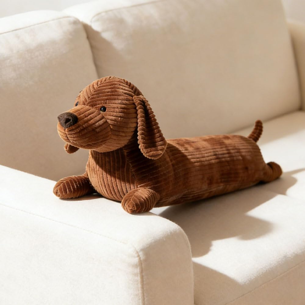 Cuscino a Forma di Bassotto, 50cm Cuscino di Peluche per Cani, Decorazione per Camera da Letto, Regali a Forma di Bassotto, Ideale per Rilassarsi e Sale Giochi