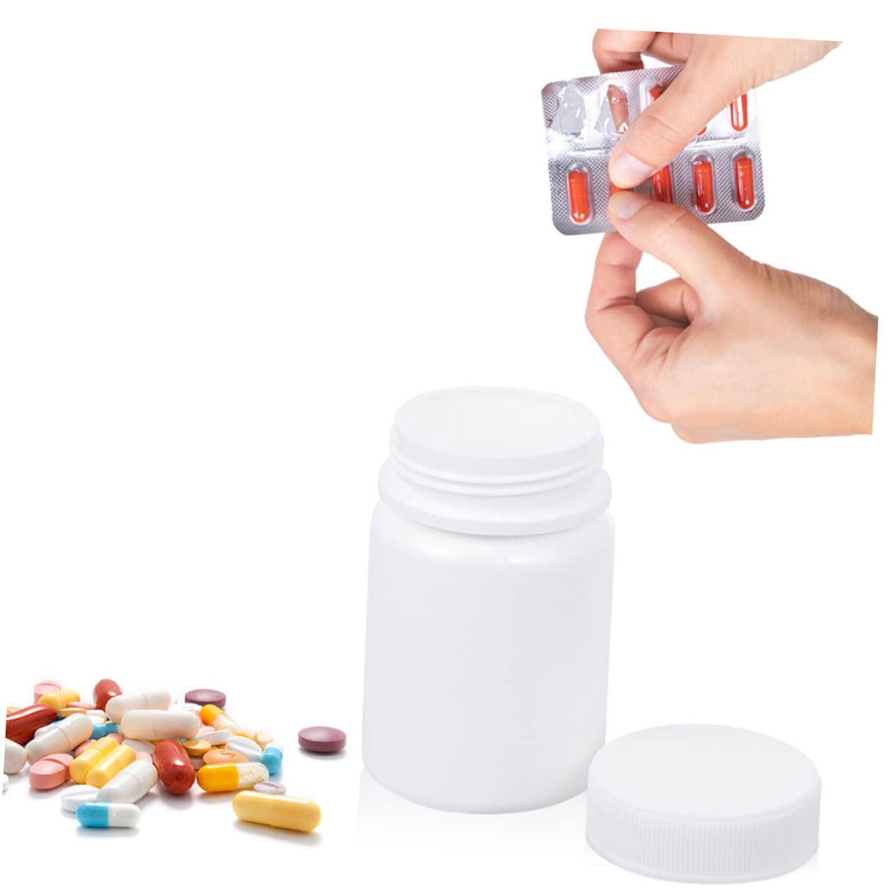 DOITOOL Mini Pastillas 60 Piezas Frasco De Medicina Botella De Medicina En Polvo Medicamento Botella De Vacía Botellas De Vacías Viajar Polietileno Poseedor